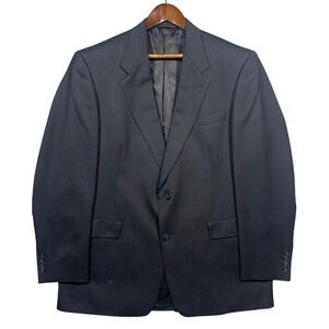 Hart Schaffner Marx Blazer Mens 44L Charcoal Gray Two Button Sport Coat